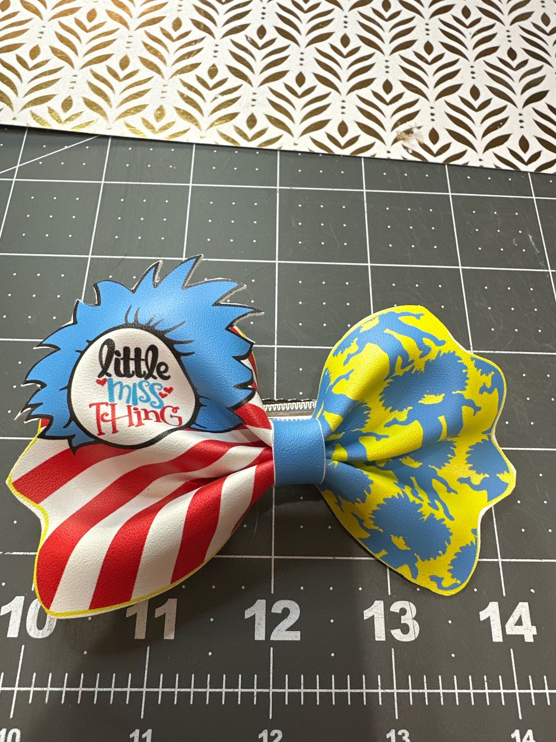 Dr Seuss Faux Leather Hair bows