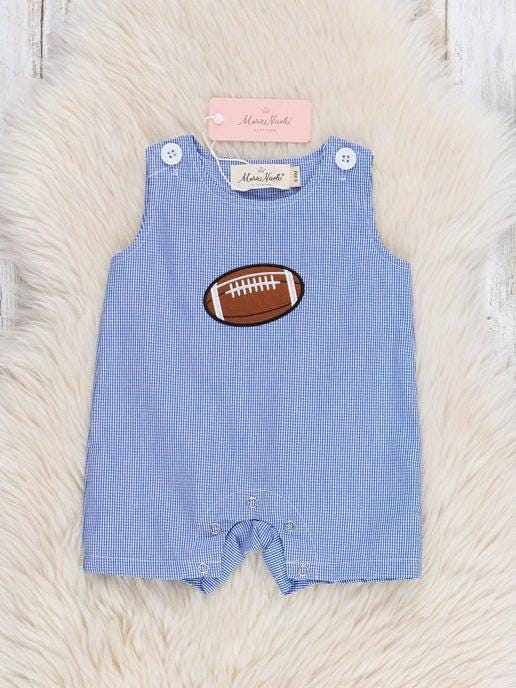 Blue Stripe Cotton Embroidered Football Johnny