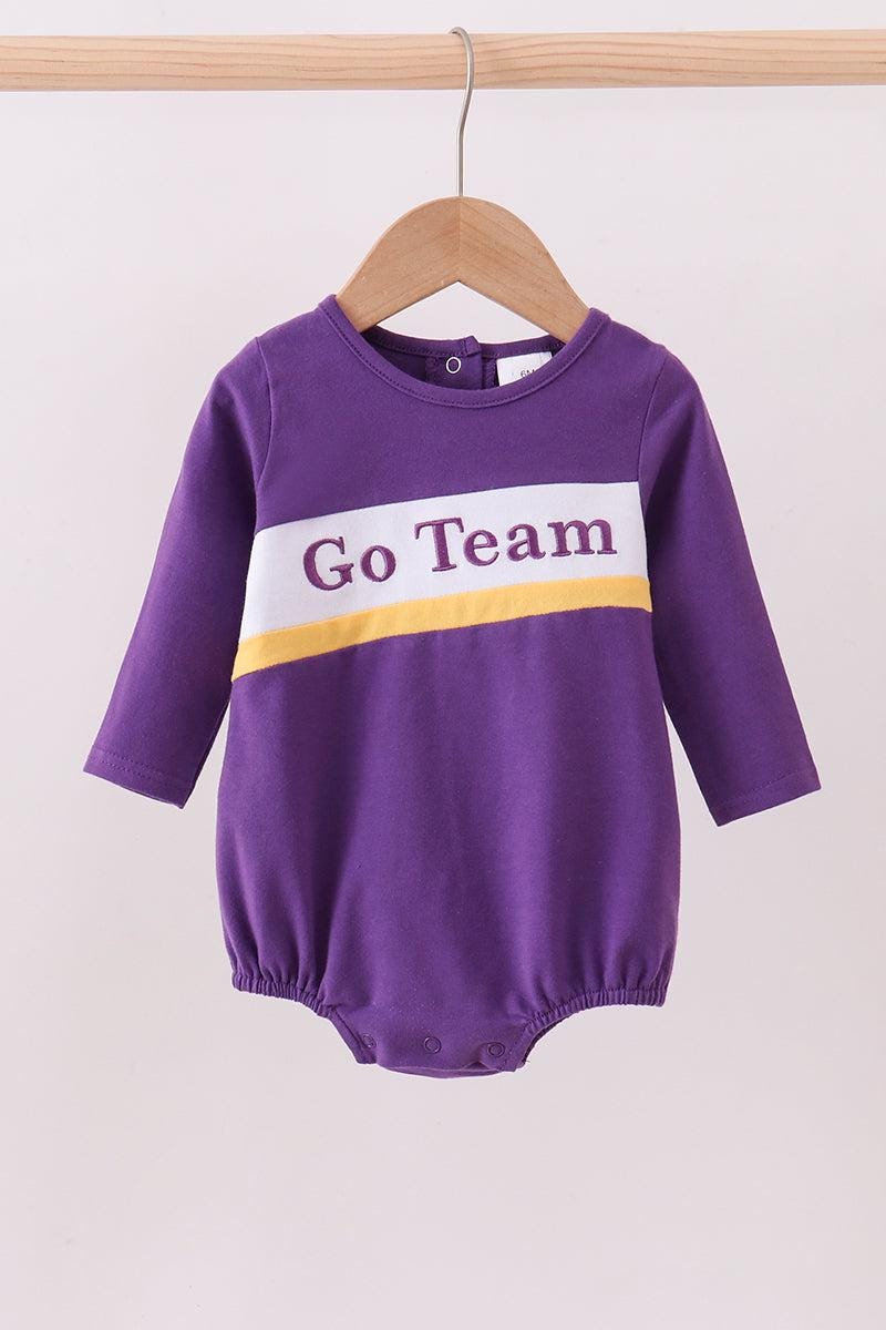 Purple LSU Go Team embroidery bubble