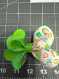 St Patrick's Day Hair Bow, Luck Faux Leather Clip