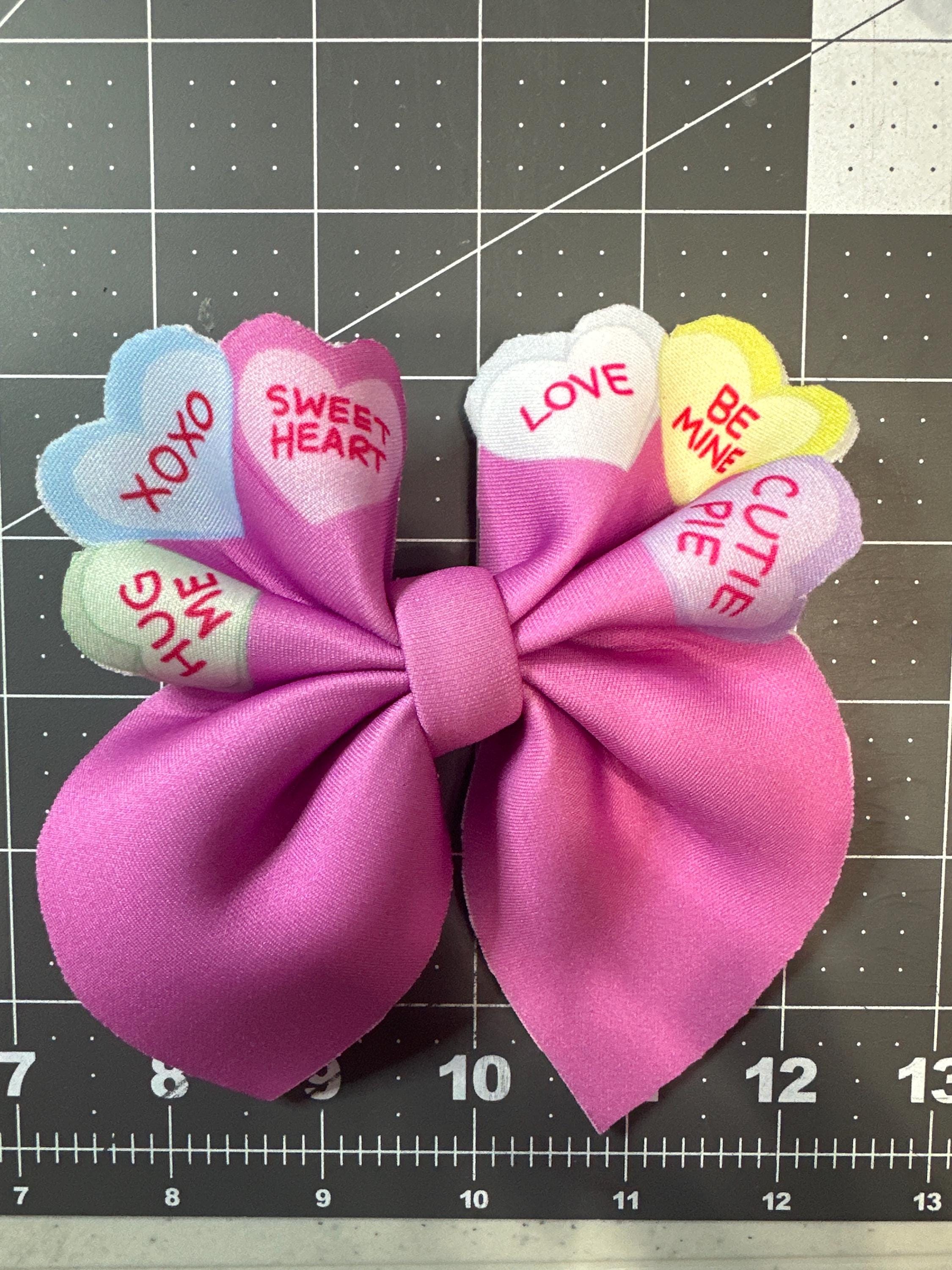 Pastel Valentine Shapes Bubble Neoprene Hair Bows