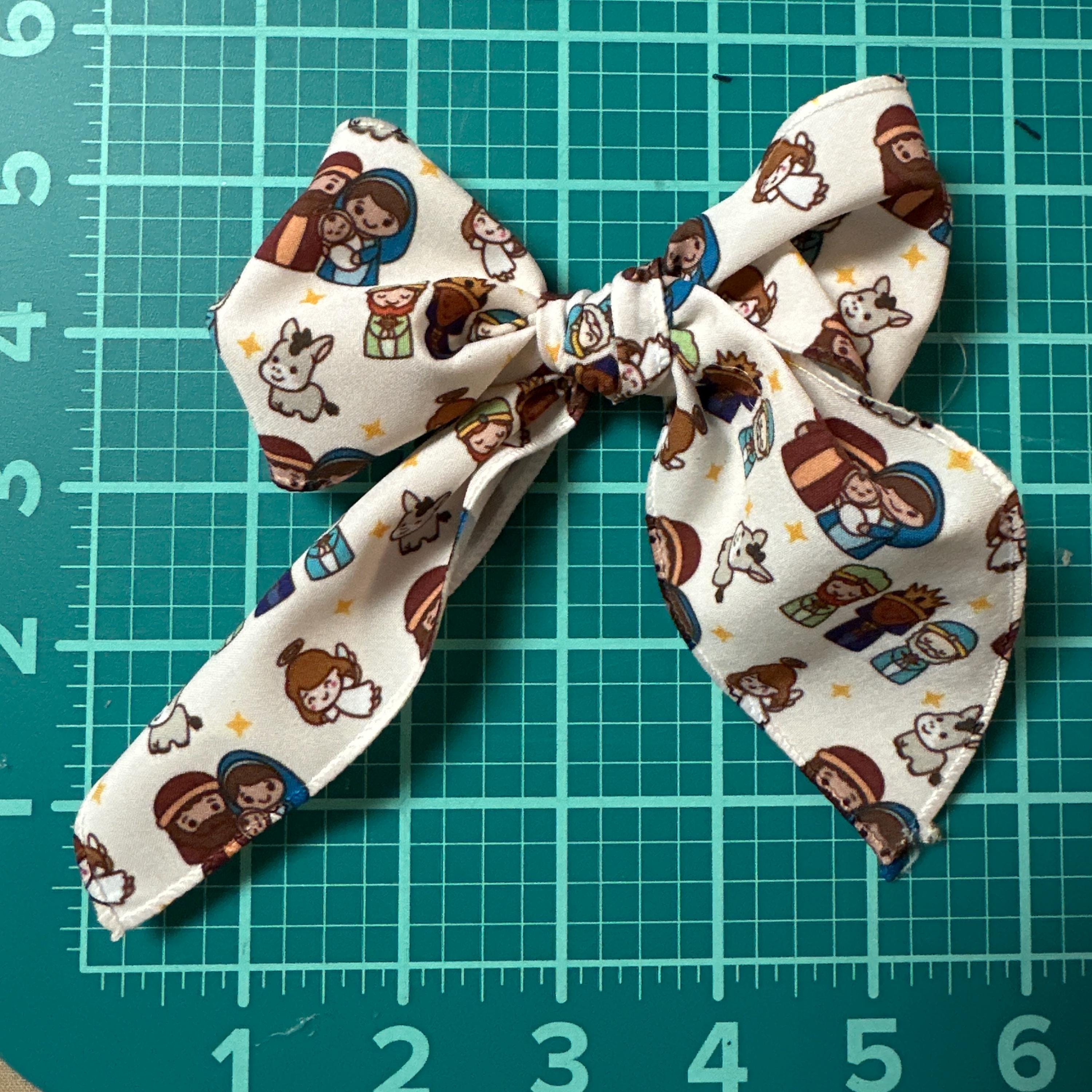 Nativity Fabric Sailor Hair bow