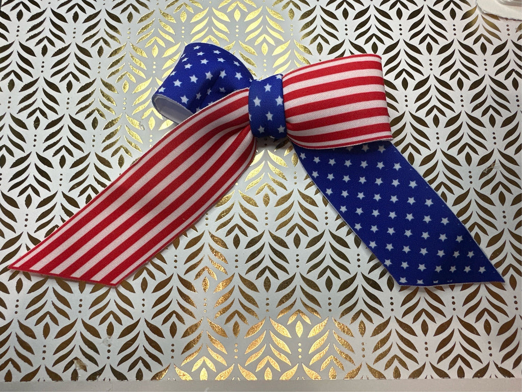 Classic Stars & Stripes Long Tails Hair bow