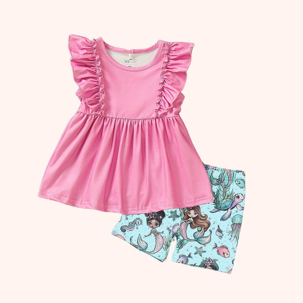 Mermaid Lagoon 2 piece shorts outfits