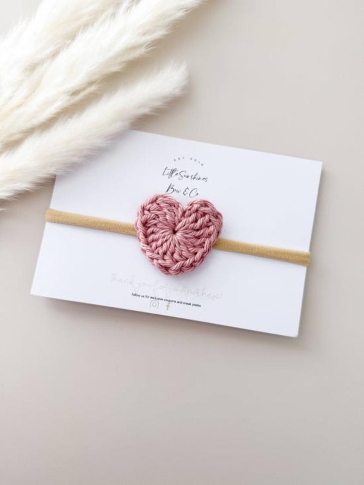 Crochet Heart Nylon Headband