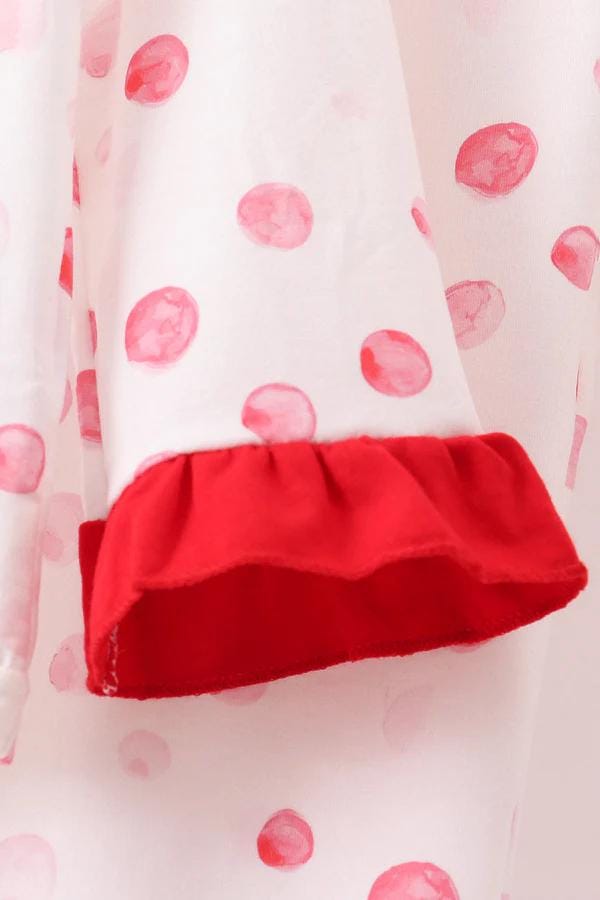 Minnie mouse applique red polka dot pants set