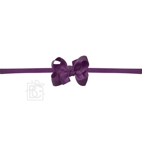 1/4" Nylon Pantyhose Headband W/Signature Grosgrain Bow