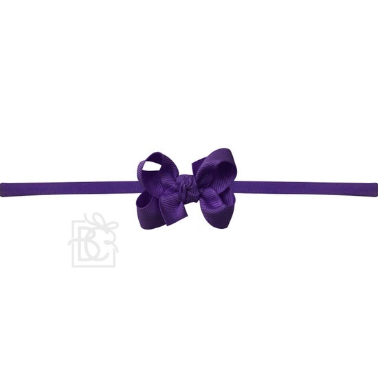 1/4" Nylon Pantyhose Headband W/Signature Grosgrain Bow