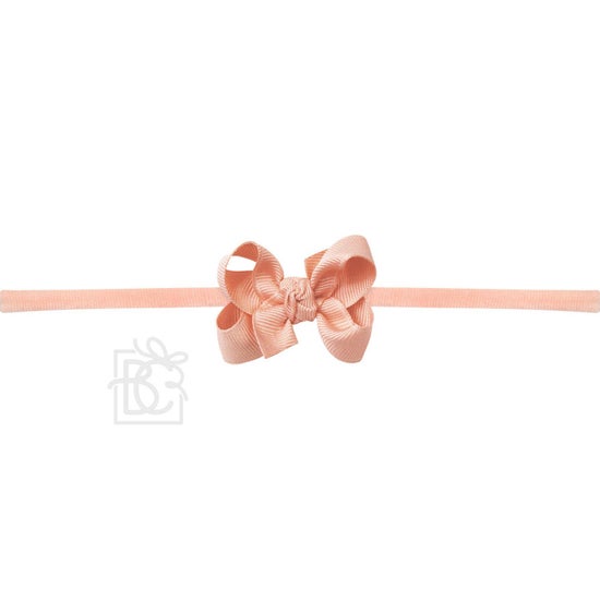 1/4" Nylon Pantyhose Headband W/Signature Grosgrain Bow