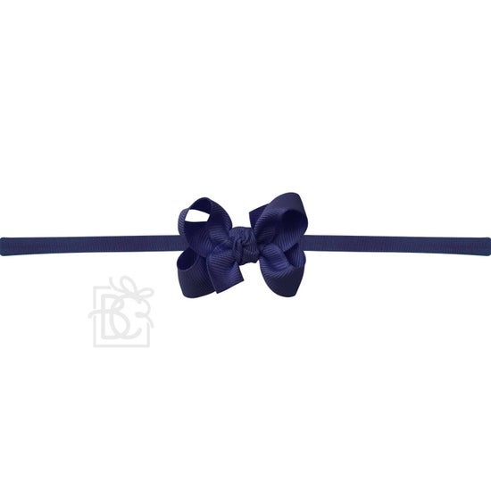 1/4" Nylon Pantyhose Headband W/Signature Grosgrain Bow