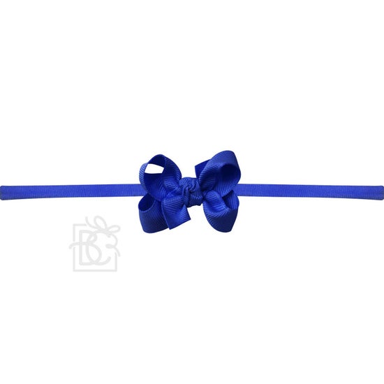 1/4" Nylon Pantyhose Headband W/Signature Grosgrain Bow