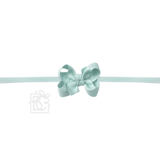 1/4" Nylon Pantyhose Headband W/Signature Grosgrain Bow