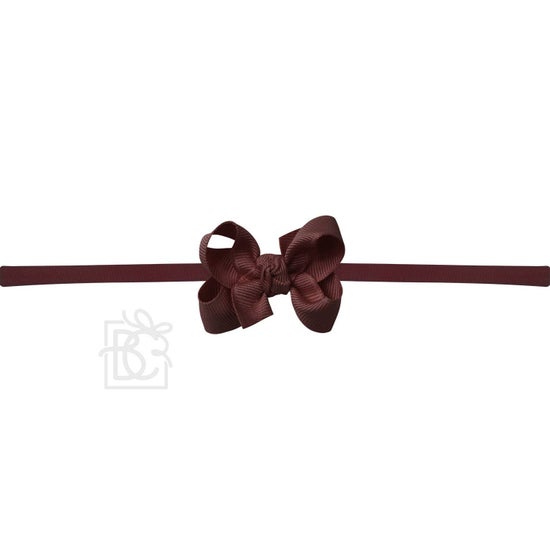 1/4" Nylon Pantyhose Headband W/Signature Grosgrain Bow