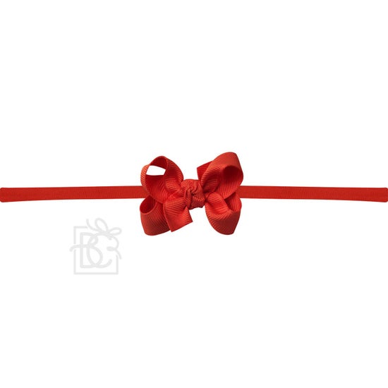 1/4" Nylon Pantyhose Headband W/Signature Grosgrain Bow