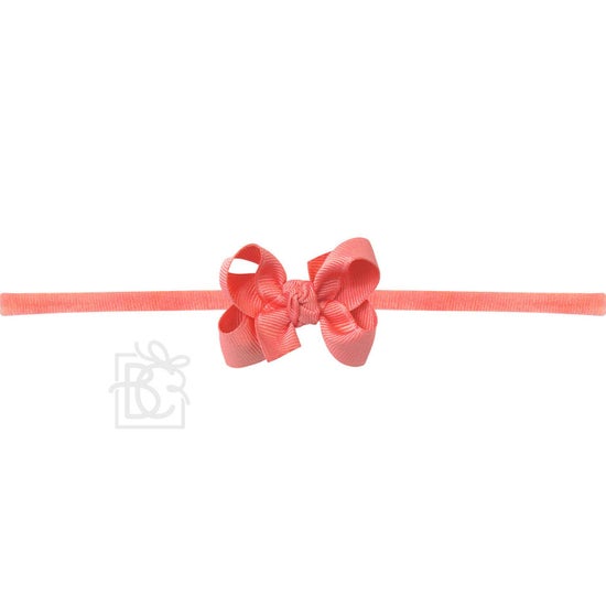 1/4" Nylon Pantyhose Headband W/Signature Grosgrain Bow