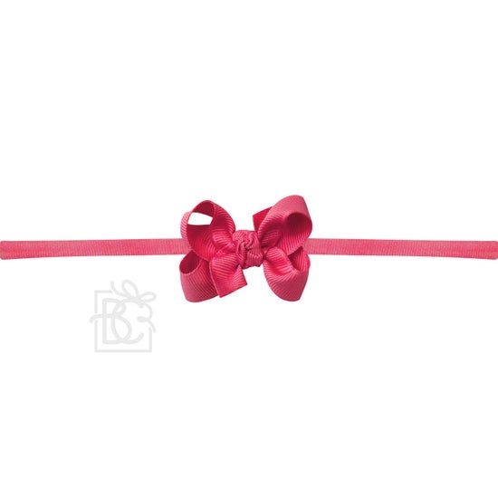 1/4" Nylon Pantyhose Headband W/Signature Grosgrain Bow