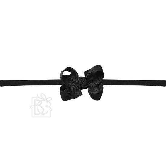 1/4" Nylon Pantyhose Headband with Signature Grosgrain Bow
