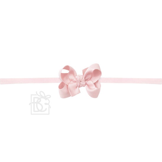 1/4" Nylon Pantyhose Headband W/Signature Grosgrain Bow