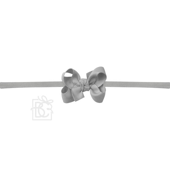 1/4" Nylon Pantyhose Headband W/Signature Grosgrain Bow