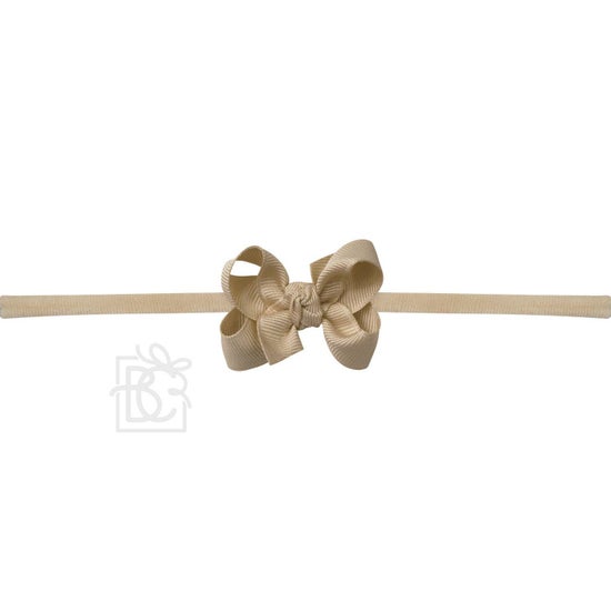 1/4" Nylon Pantyhose Headband W/Signature Grosgrain Bow