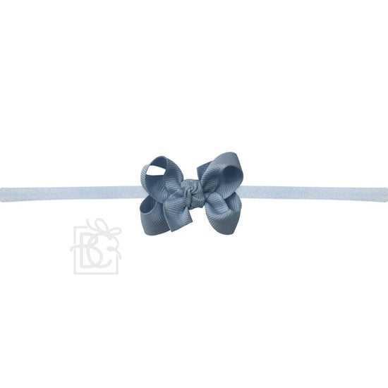 1/4" Nylon Pantyhose Headband W/Signature Grosgrain Bow