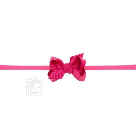 1/4" Nylon Pantyhose Headband W/Signature Grosgrain Bow