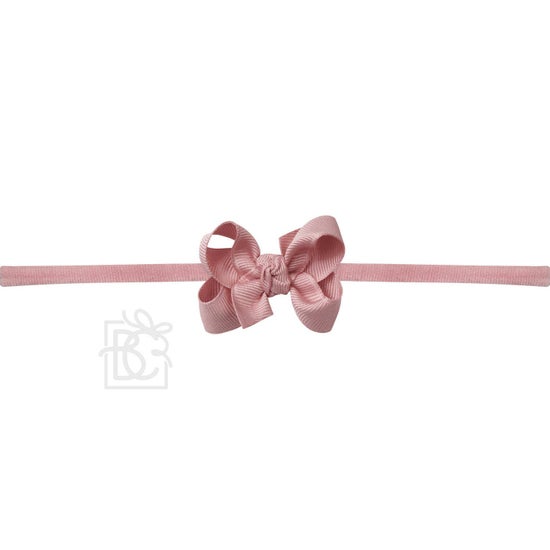 1/4" Nylon Pantyhose Headband W/Signature Grosgrain Bow