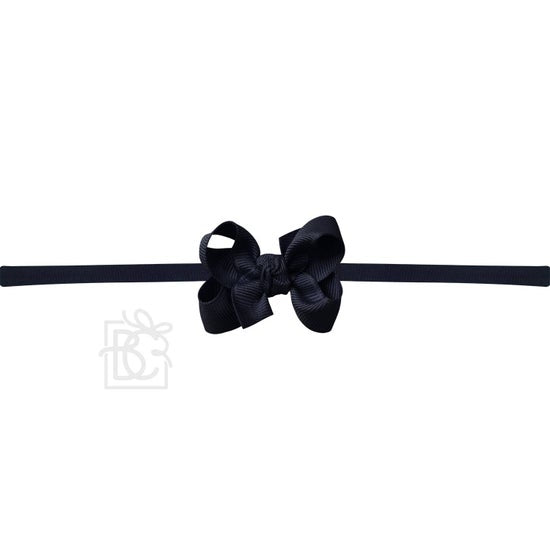 1/4" Nylon Pantyhose Headband W/Signature Grosgrain Bow