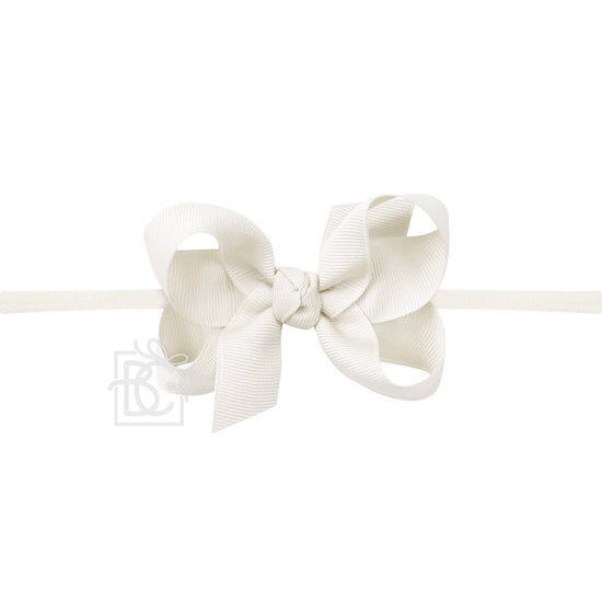 1/4" Nylon Pantyhose Headband W/Signature Grosgrain Bow