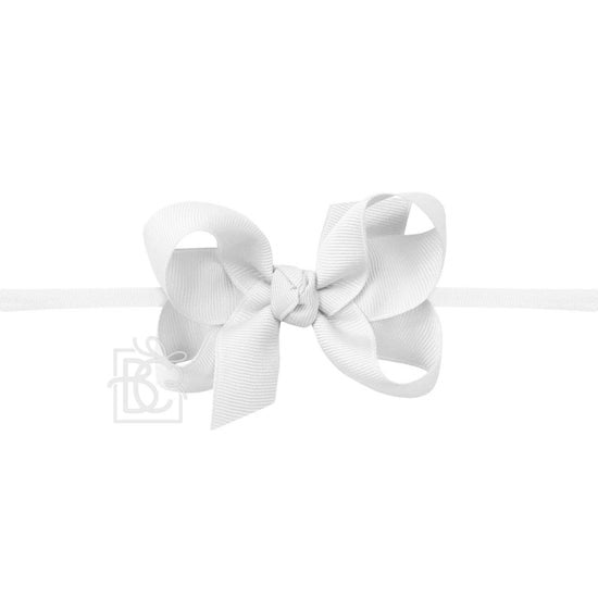 1/4" Nylon Pantyhose Headband W/Signature Grosgrain Bow