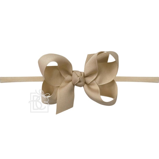 1/4" Nylon Pantyhose Headband W/Signature Grosgrain Bow