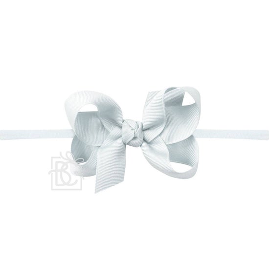 1/4" Nylon Pantyhose Headband W/Signature Grosgrain Bow