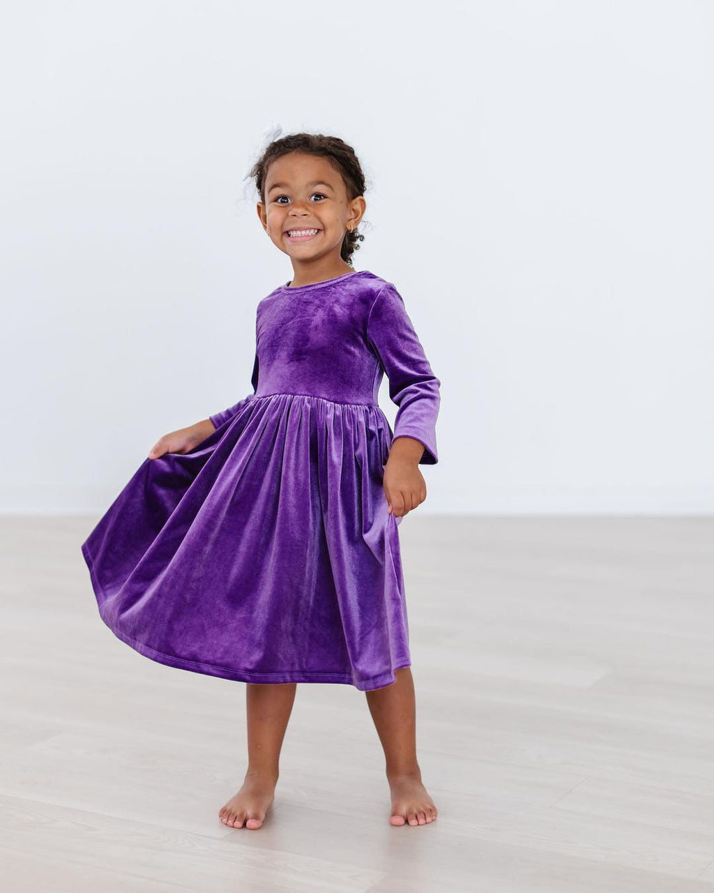 Purple Velvet Twirl Dress