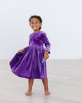 Purple Velvet Twirl Dress