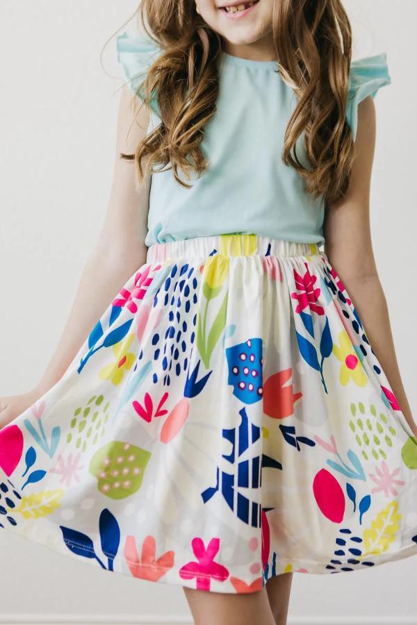 Floral Twirl Skirt - Girls Playwear & Dance Cover-Up