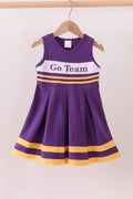 Purple LSU Go Team embroidery ruffle dress