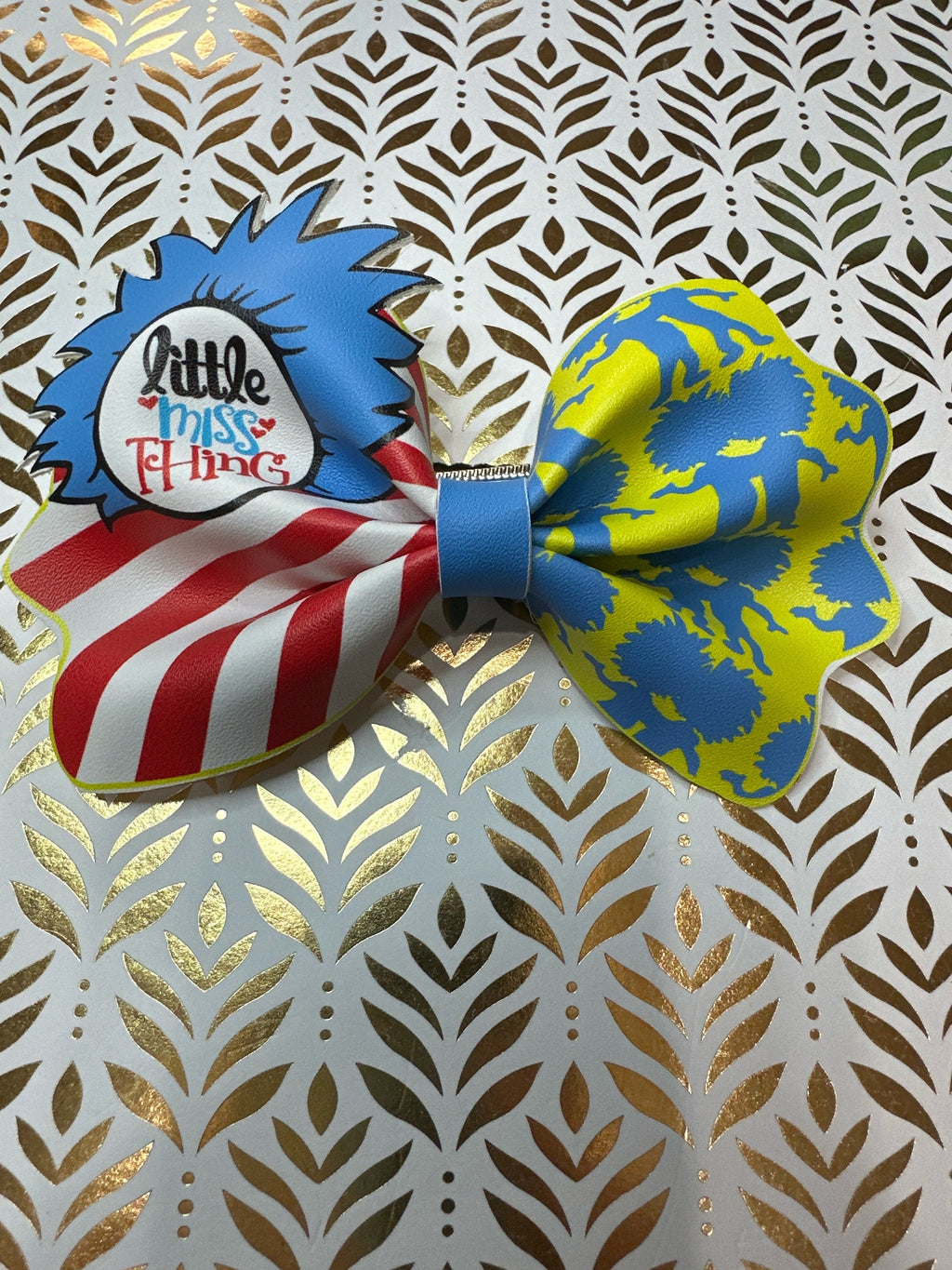Dr Seuss Faux Leather Hair bows