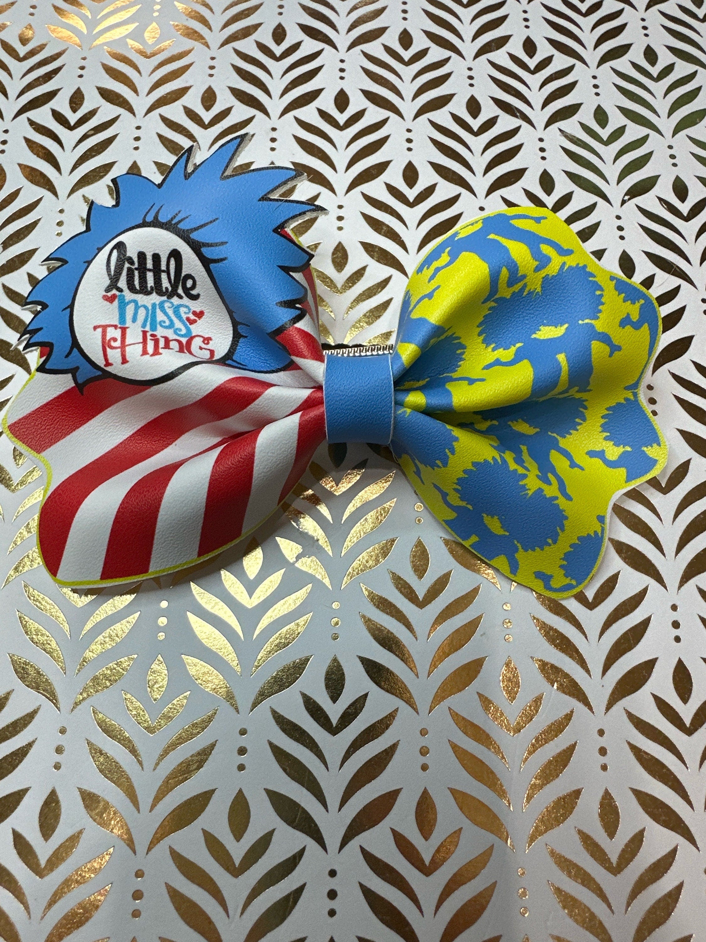 Dr Seuss Faux Leather Hair bows