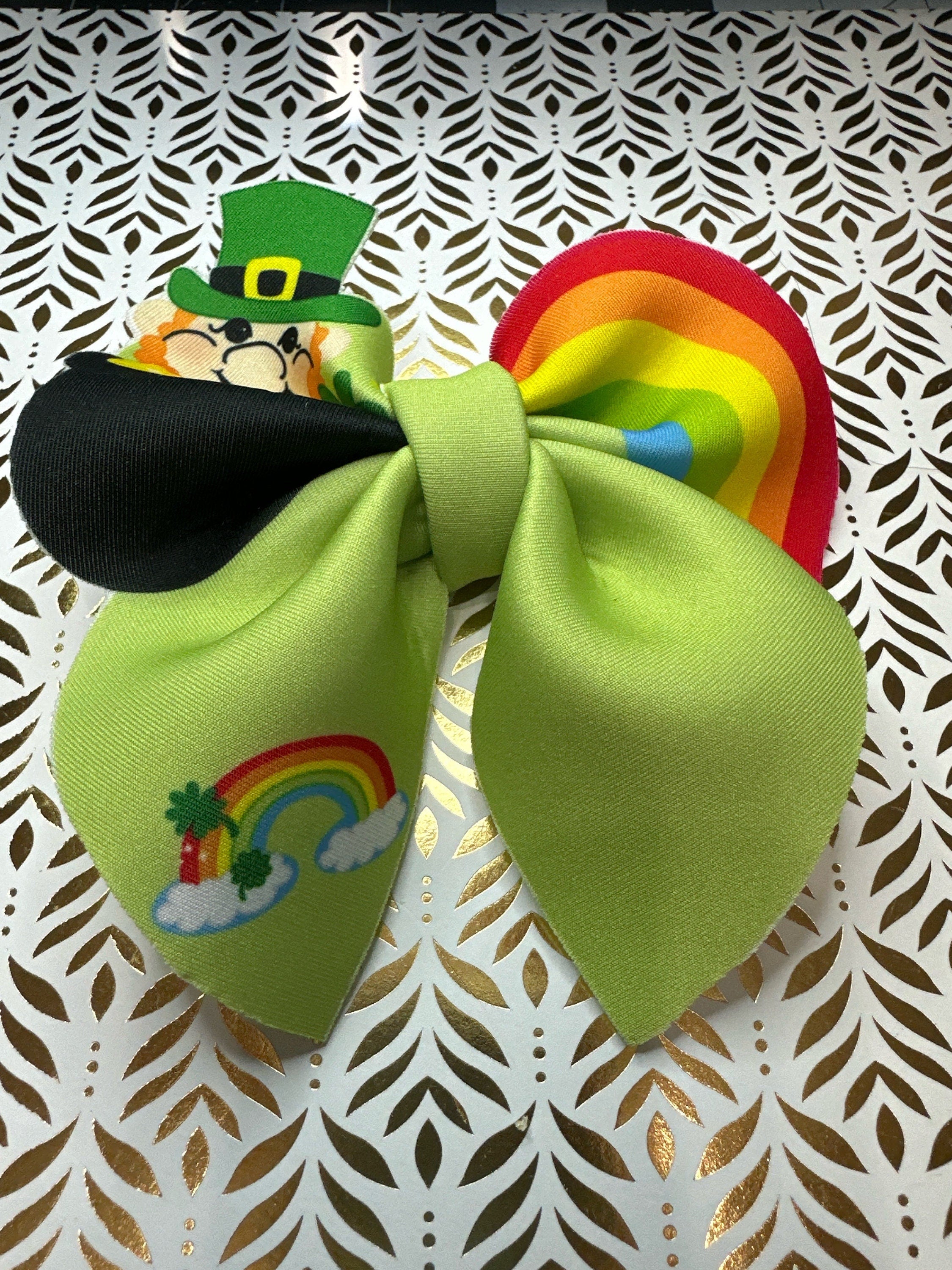 Lucky Leprechaun Shapes Bubble Neoprene Hair Bows