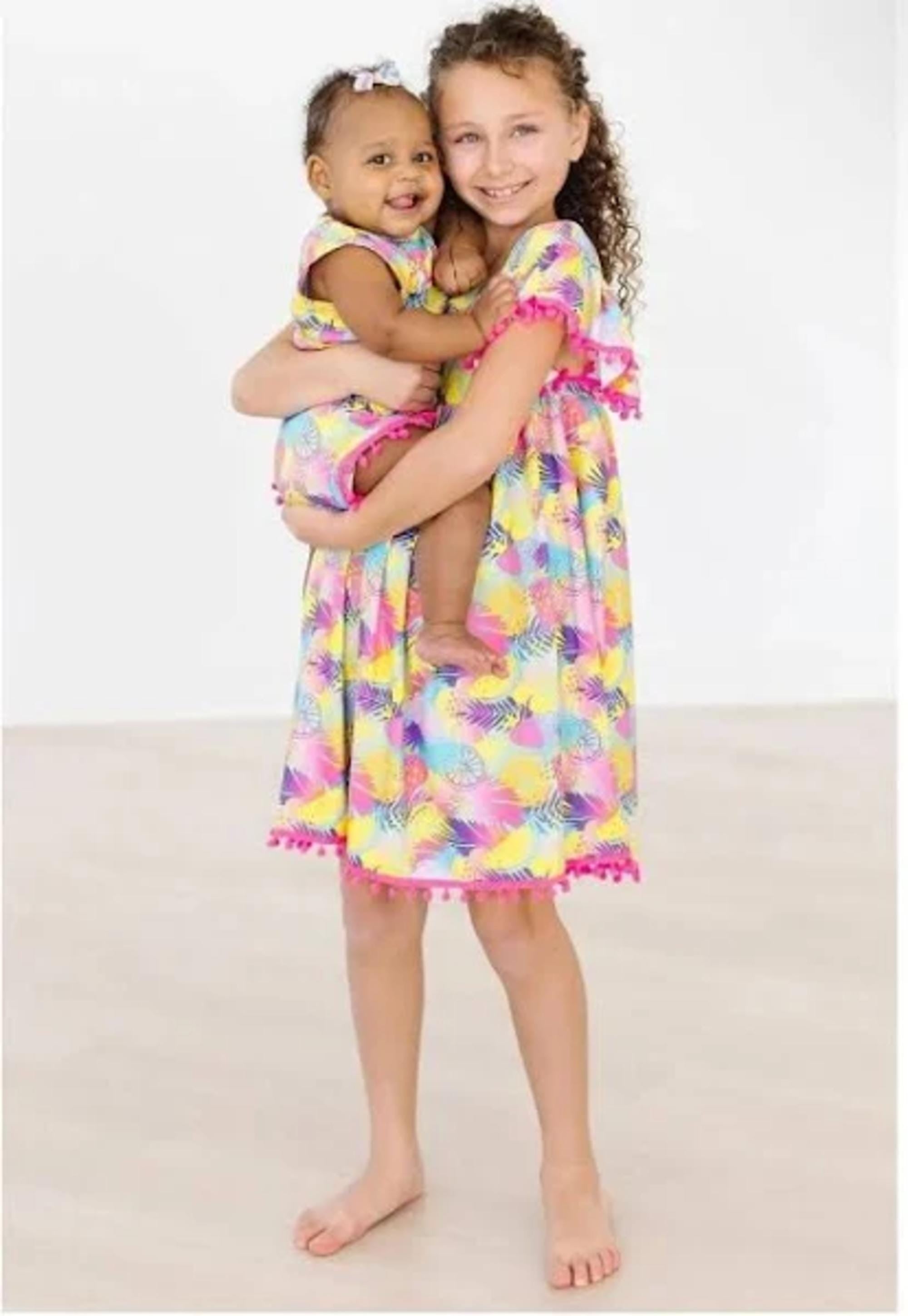 Tropical Glow Pom Pom Dress