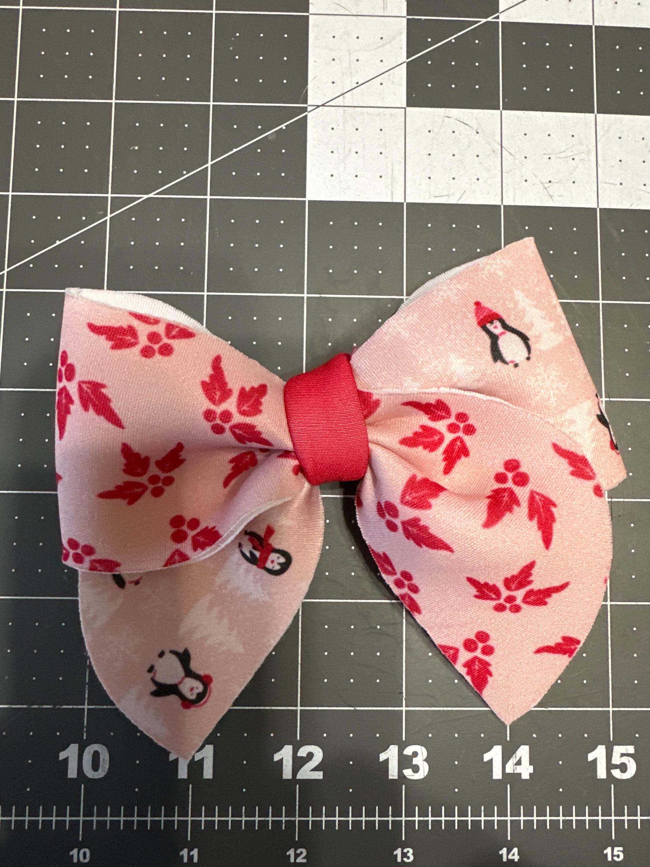 Holly and Penguins Sailor Neoprene Hair Bows