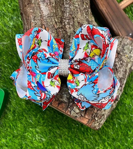 Dr Seuss Thing 1 & 2 DOUBLE LAYER HAIR BOW