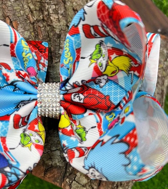 Dr Seuss Thing 1 & 2 DOUBLE LAYER HAIR BOW
