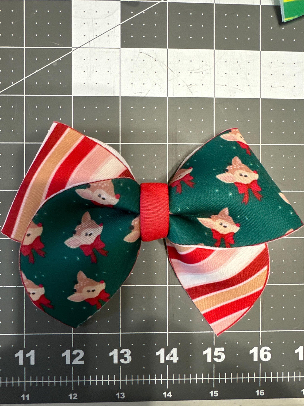 Reindeer Forest Stripes Sailor Neoprene Hair Bows