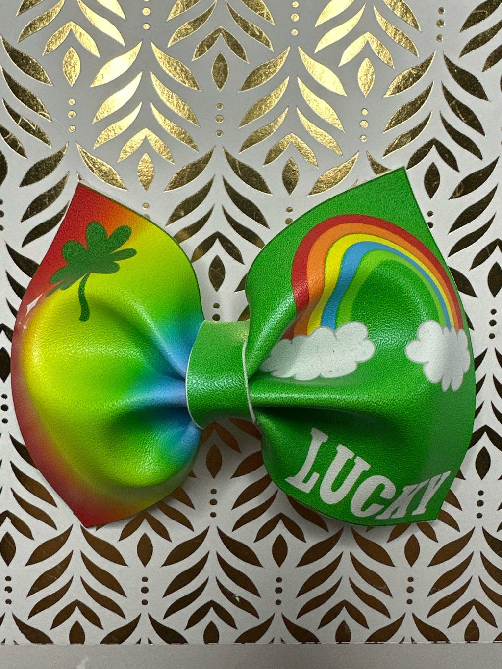 Lucky Leprechaun Faux Leather Hair bows