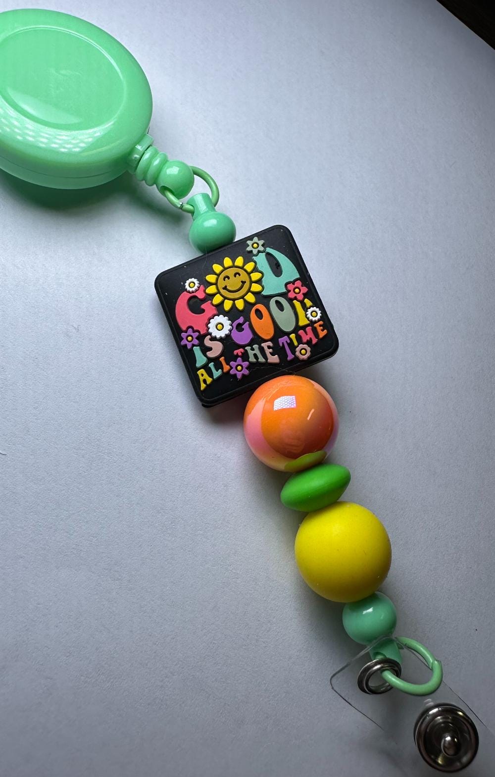 Beaded Retractable Lanyard