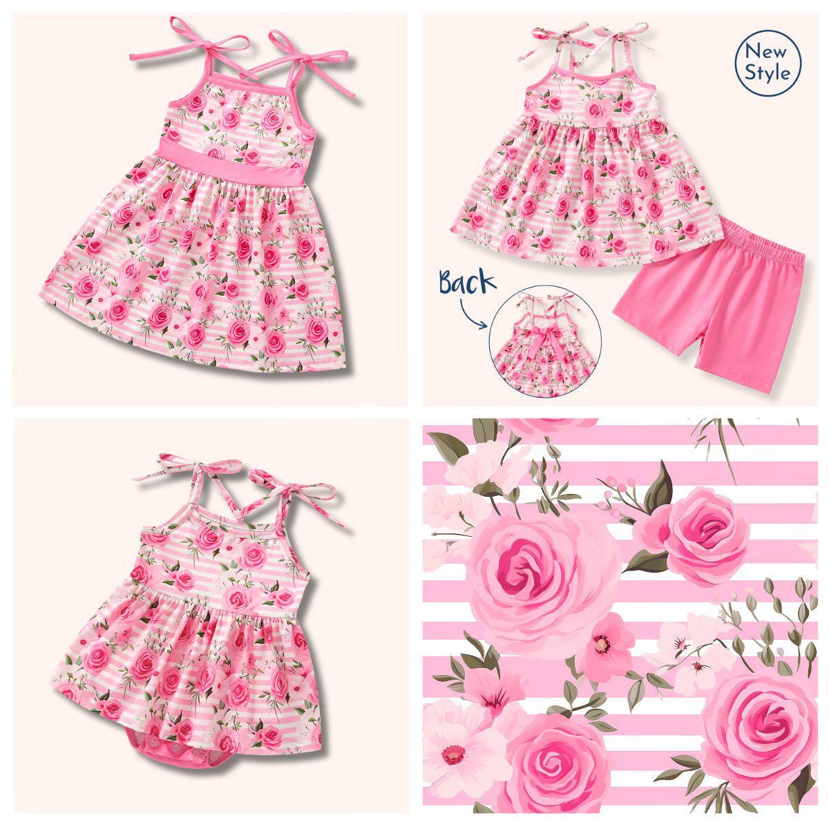 Pink Posies - Romper