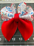 Floral USA Shapes Bubble Neoprene Hair bows