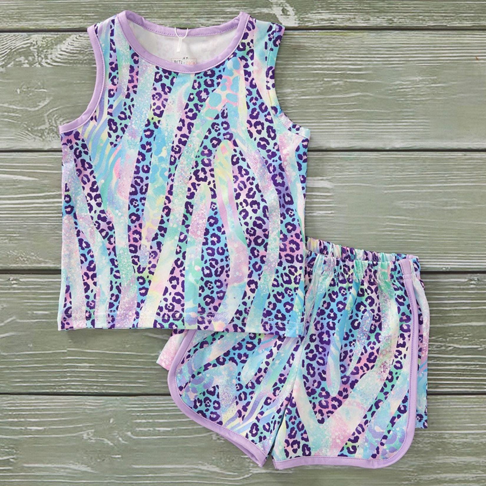 Safari Shimmer 2 piece shorts outfits