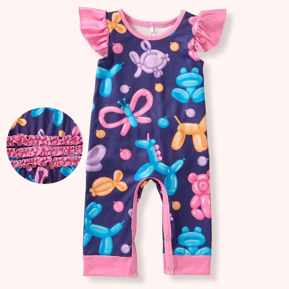 Balloon Friends Girls' Romper